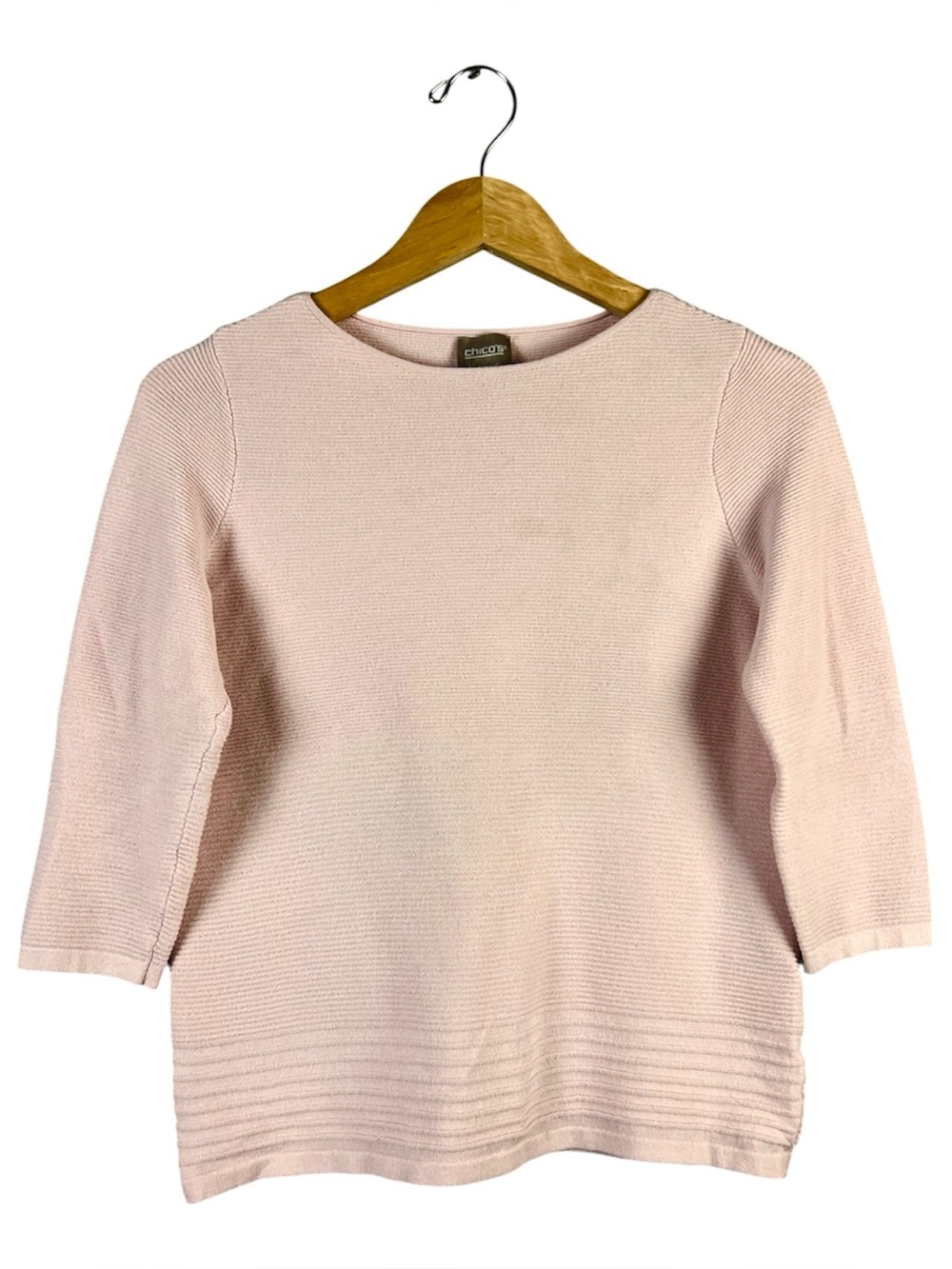 Chicos Ribbed Sweater Pale Pink Size 0 Smalll